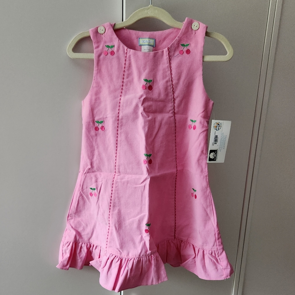 K & L Monday's Child Cherry Corduroy Dress